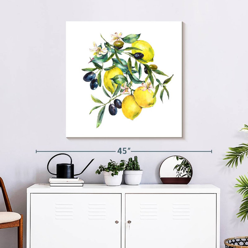 Yarlin Olives d'été et citrons, H 30 po x l 30 po