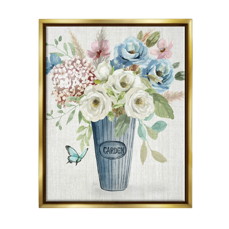 "Farmhouse Garden Flower Blooms", art mural sur toile flottante par Nan, H 31 po x l 25 po x P 1,7 po