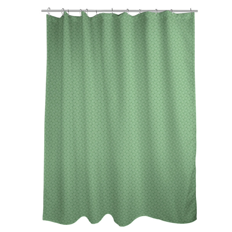 Rideau de douche simple hexagonal classique, Vert / Vert foncé, Classic Hexagonal