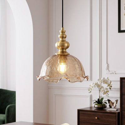 Luminaire suspendu en verre 1 lumière Crackle