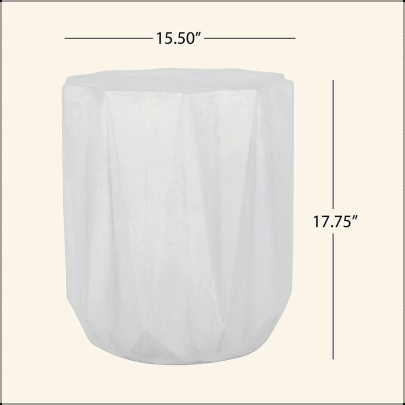 Table d'appoint charmante en béton avec motif géométrique