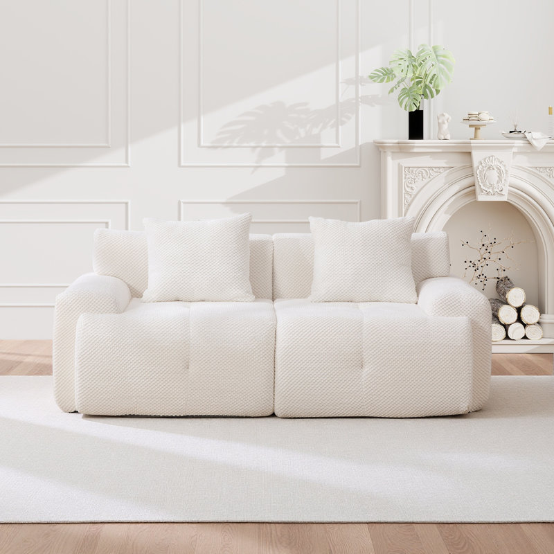 Canapé Boneless 74 "Comfy Cloud Couch, Ivoire ivoire