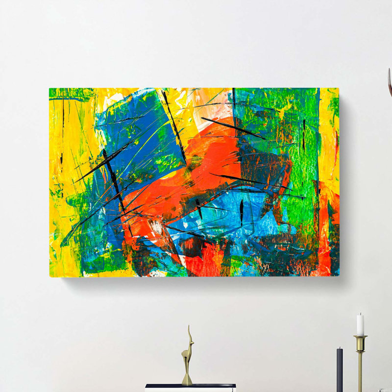 Abstract Art Painting Vol.185 by S.Johnson - Wrapped Canvas Painting, 60cm H x 91cm W x 3cm D