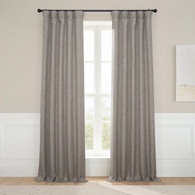 Ottis Faux Linen Room Darkening Curtain Panel 