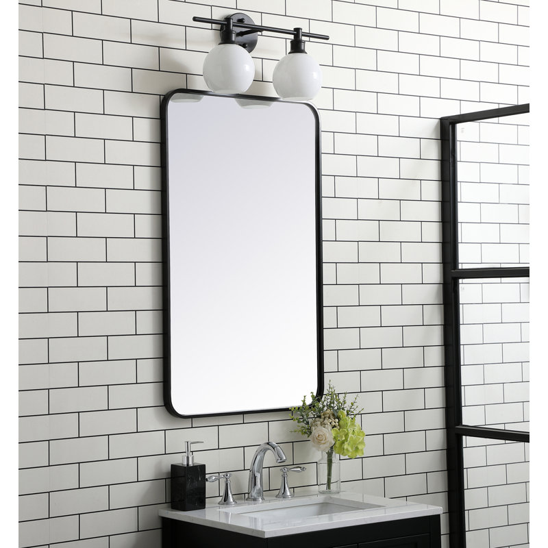 Miroir mural Sabine, Noir, 36 po x 22 po