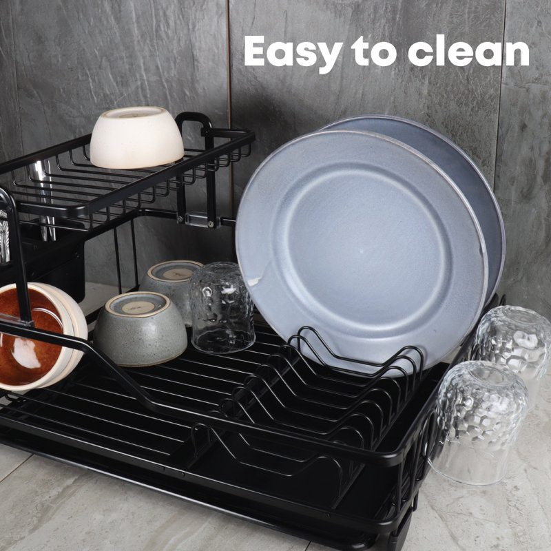 Sq Professional Aluminium 2 Tier Rust Proof Rinse Basket, Satin Black
