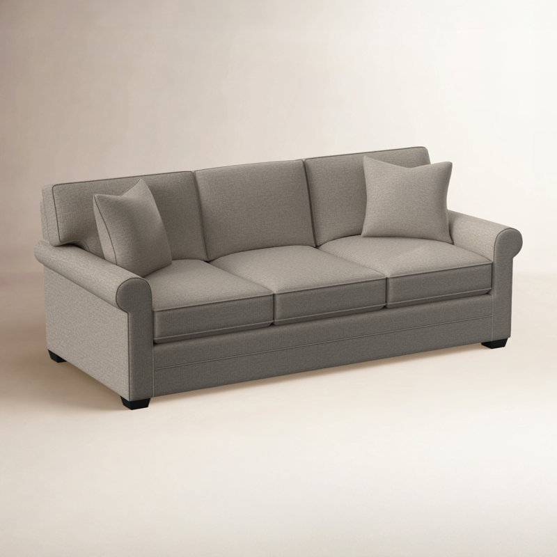 Bedford 86'' Upholstered Sofa, Black Finish, Basic Navy; 0317-61
