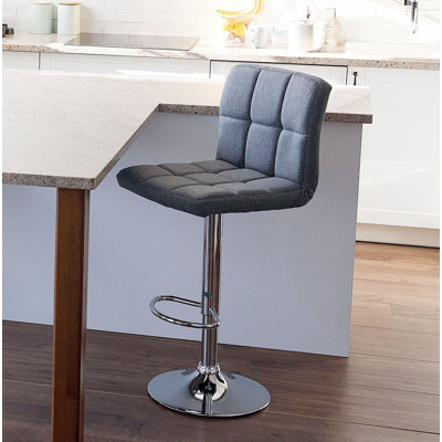 Seamus Swivel Upholstered Adjustable Height Bar Stool