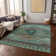 Machine Washable Indoor/Outdoor Xhevrie Teal Rug