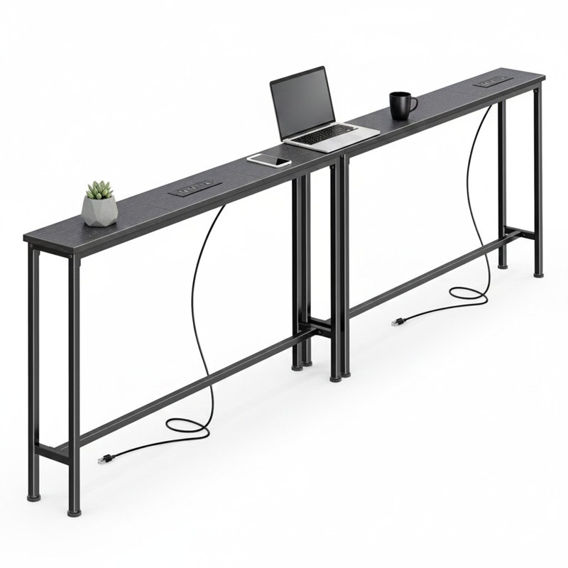 Console 78,8 po avec prise de courant, Noir