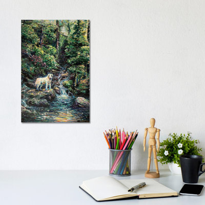 Spirit Dog by Jeff Johnson - Wrapped Canvas Print