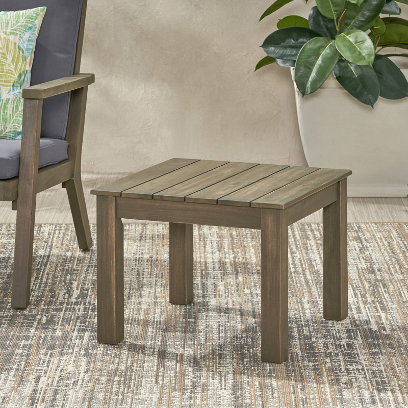 Table d'appoint en bois gris l 19,32 po x P 19,32 po H 14,72 po