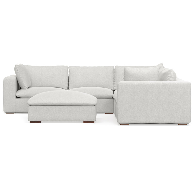 Ensemble de canapé modulaire et repose-pieds Jasmine de 125 pouces de large en L et repose-pieds de table assorti de 36 pouces de large pour le salon