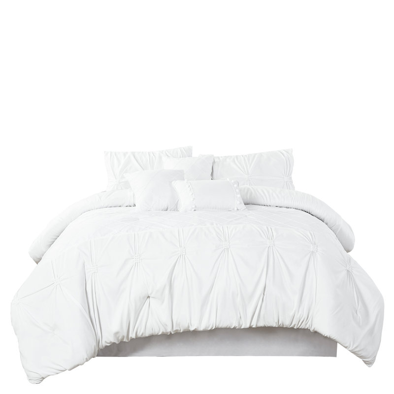 California King White Microfiber 7-Piece Comforter Set