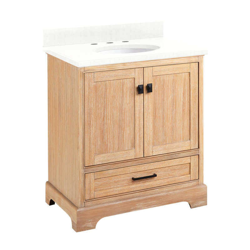 Quen 30" Freestanding Single Basin Vanity Set with Cabinet, Vanity Top, and Oval Undermount Sink, Driftwood Brown