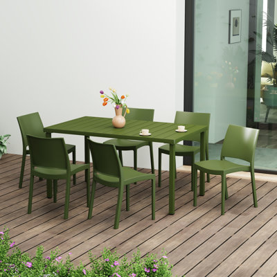 6-Person Outdoor Rectangular Dining Set
