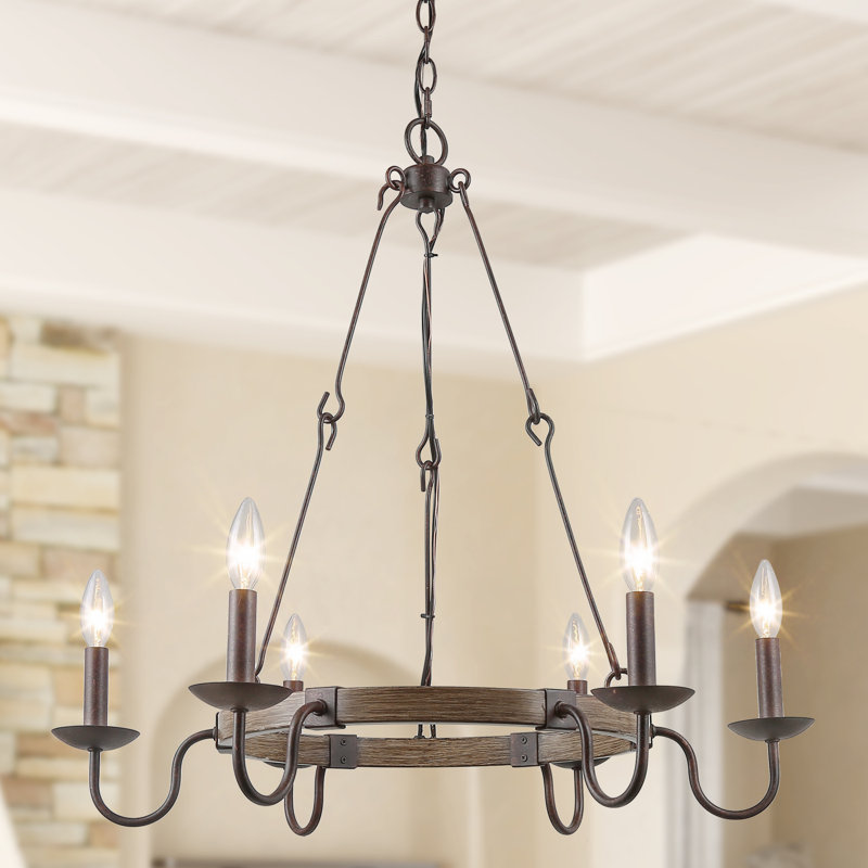 Lustre 6 lumières façon bougie rétro