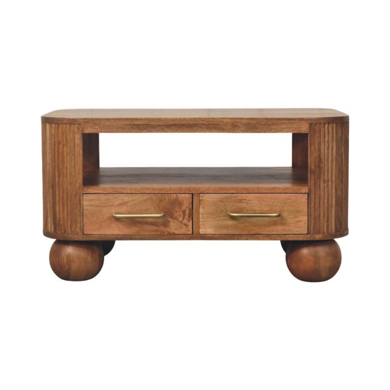 Solid Wood Four Leg Coffee Table with Storage