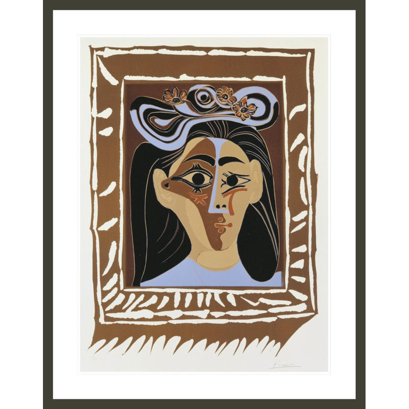 Jacqueline au chapeau à fleurs par Pablo Picasso, H 41,5 po x l 32,72 po