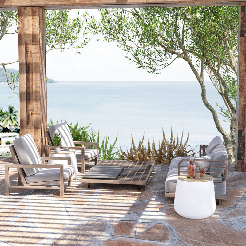 Ceeva Round Outdoor Side Table, White