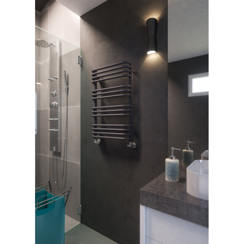 Alex Heated Towel Rail, 76 cm H x 50 cm W x 12 cm D, Grey