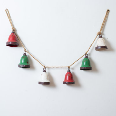 Guirlande de Noël en métal délavé rustique en forme de cloche
