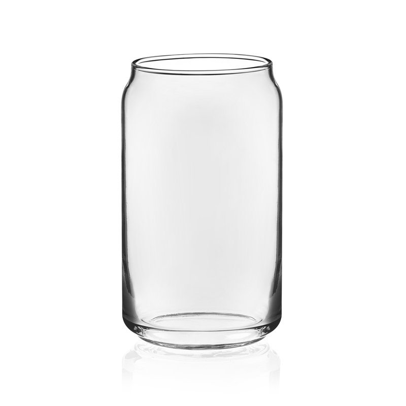 Clear Glass Can Shaped Tumbler Set, 16 oz, 4-Pack