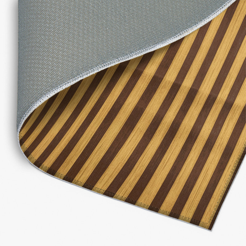 Tapis intérieur / extérieur brun HorizontalStripes, Rectangulaire 2 pi x 3 pi
