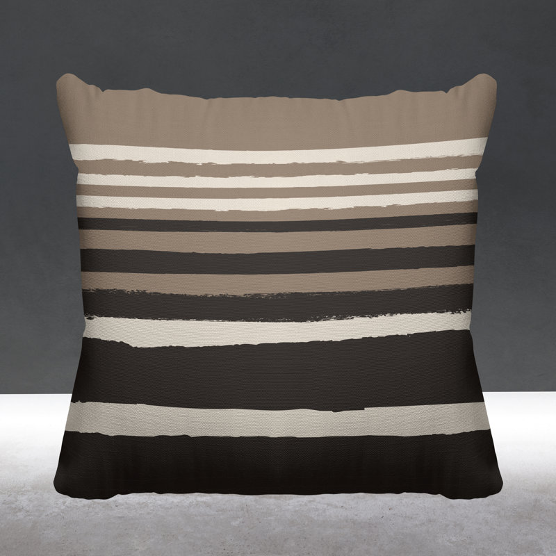 Coussin décoratif abstrait / minimaliste intérieur / extérieur, 15 po x 15 po, Ombre, Carré