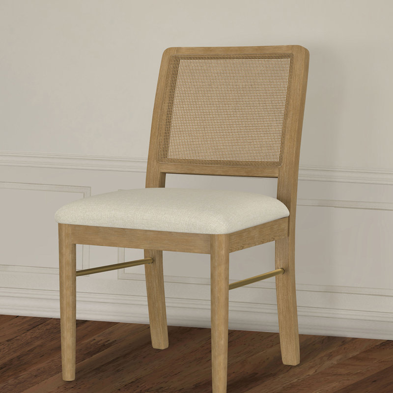 Chaise d'appoint de salle à manger l 20,4 po Coastal, crème / sable, Crème / sable délavé