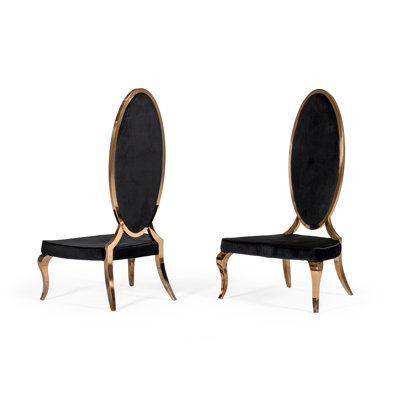 Chaise d'appoint rembourrée en velours noir Steadman