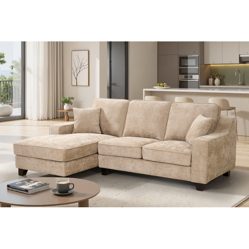 Howington 3 Seater Corner Sofa, Beige, Left Hand Facing