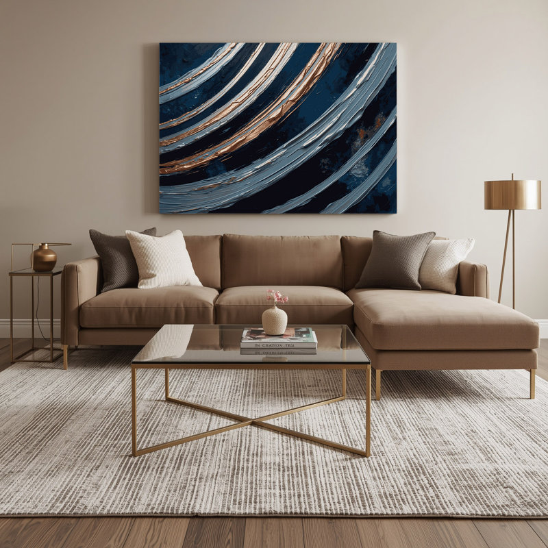 SciFi Abstract planet orbit paths Grey Canvas Wall Art, 12" H x 18" W