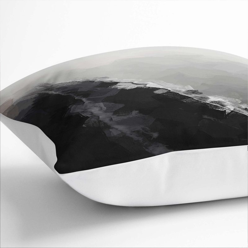 Abstract Square Cushion, 55cm H x 55cm W x 20cm D, White