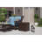 Suncast Wicker 22 Gallon Water Resistant Resin Deck Box with Storage Seat in Java