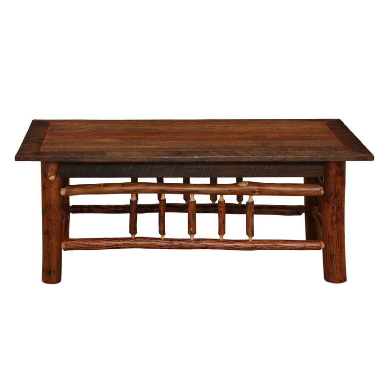 Table basse ouverte Appalachian Fireside Lodge - 24 po x 48 po - Plateau en bois de grange, H 18 po x l 48 po x P 24 po