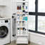 Armoire de rangement roulante mince avec tablettes à 7 niveaux, organisateur de salle de bain coulissant haut et étroit de 71 po sur roulettes avec poignée-1616465385