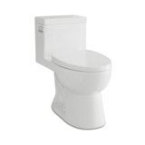 Novo One-Piece High  Efficiency Compact Elongated Toilet, EPA WaterSense Certified, Seat Included and  Polished Chrome Flush Lever