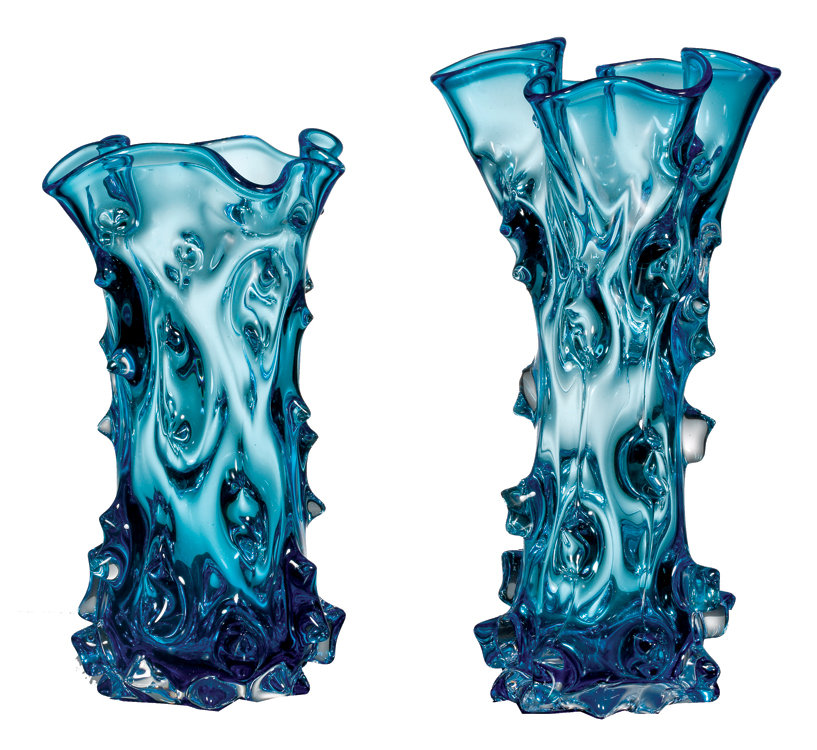 Pamela Handmade Glass Table Vase Highland Dunes