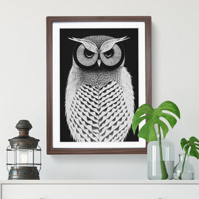 Monochrome Owl - Single Picture Frame Print