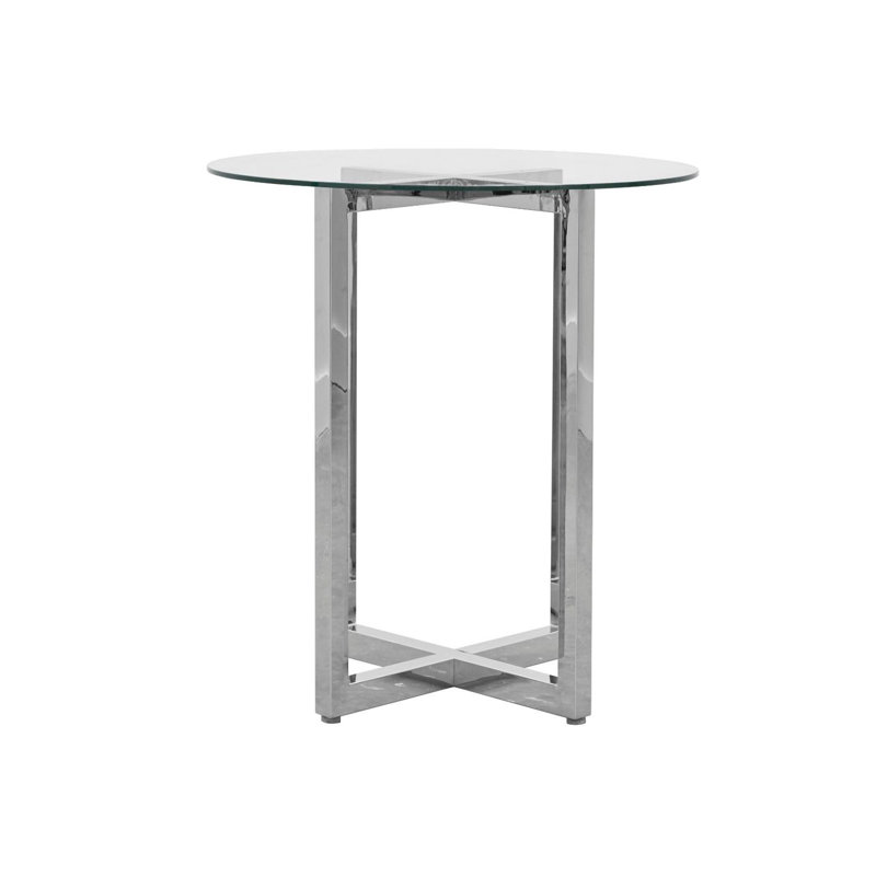 Table de salle à manger ronde en verre Nouv, Bar (hauteur de 42 po), L 32 po x L 32 po