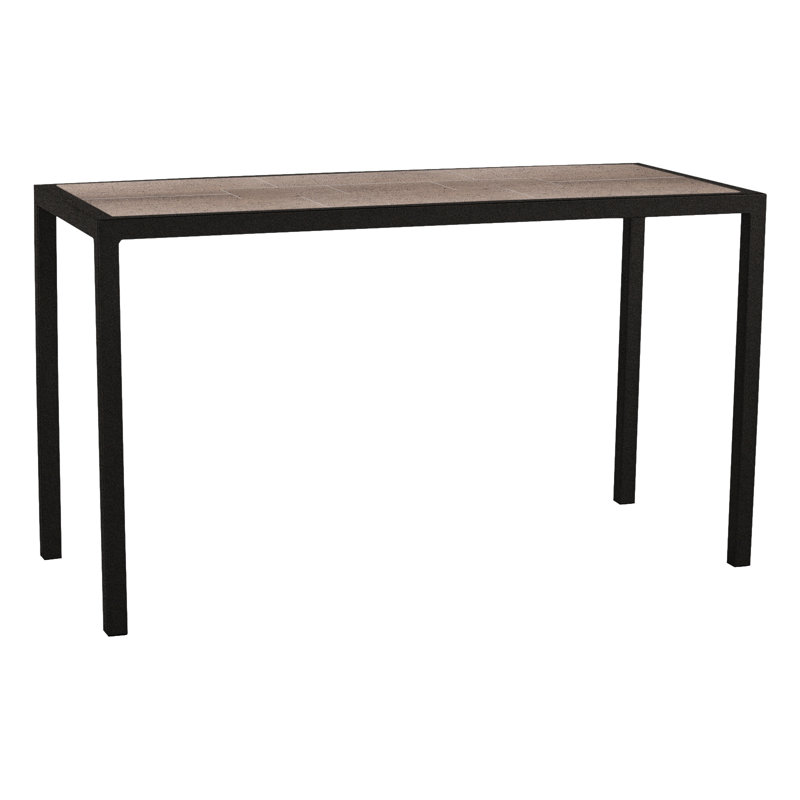 Quadra Outdoor Rectangle Dining Table, Carbon Black, Canyon Taupe