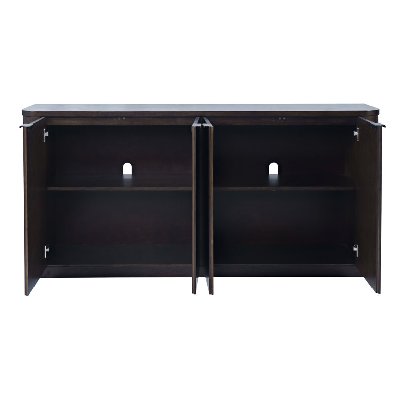 Meuble télé avec tablettes réglables Cossette, Bois espresso