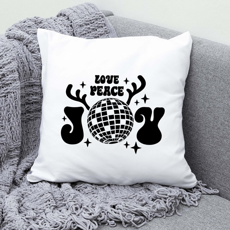 Christmas_Black-08 Reversible Throw Pillow, 16" x 16"