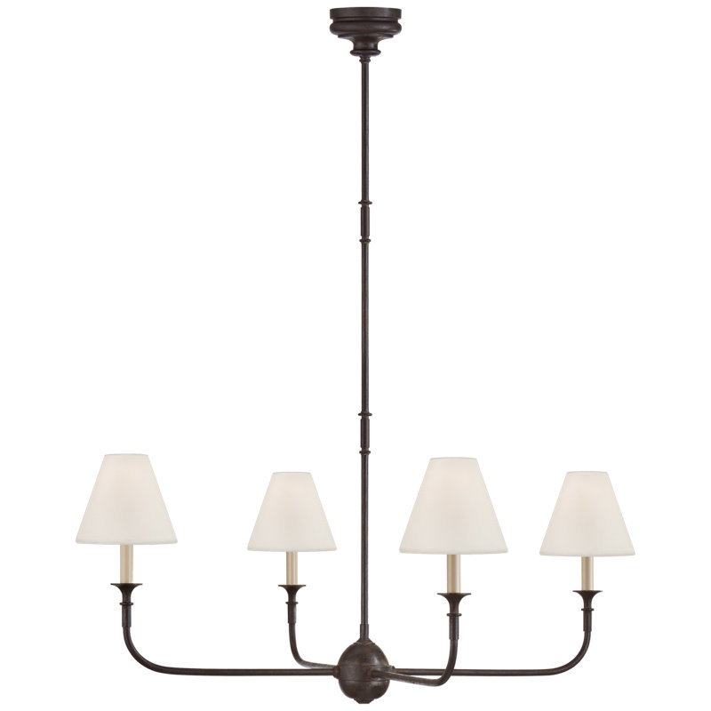 Thomas O'Brien Piaf Large Chandelier, Aged Iron/Ebonized Oak