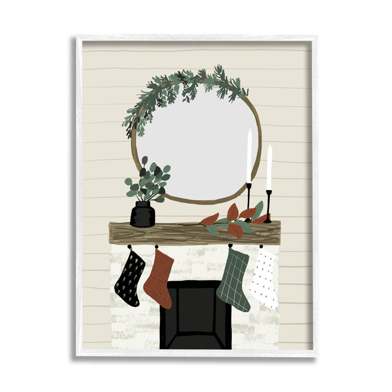 Figurine festive de Noël pour l'intérieur, Giclée encadrée blanc bord de mer, H 20 po x l 16 po x P 1,5 po