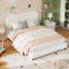Cadre de lit pour enfants avec tête de lit tapissier en velours, lit plateforme mignon-824911119-823587128