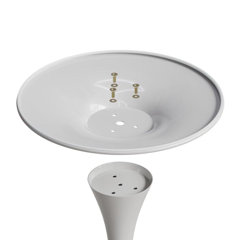 Table de salle à manger ronde de 31,4 po, table de salle à manger à motif tulipe en marbre blanc médiéval, table de salle à manger à base en métal pour 2 à 3 personnes, table basse décontractée facile à assembler, bureau