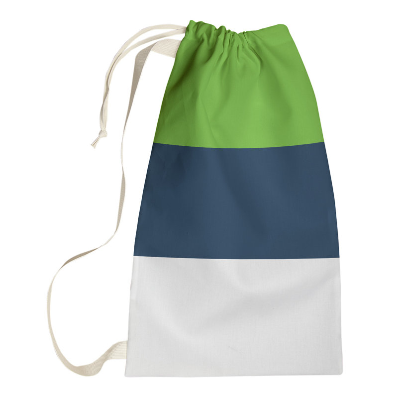 Fabric Laundry Bag with Handles, Small (29" H x 18" W x 1.5" D), Pittsburgh Blue Accent