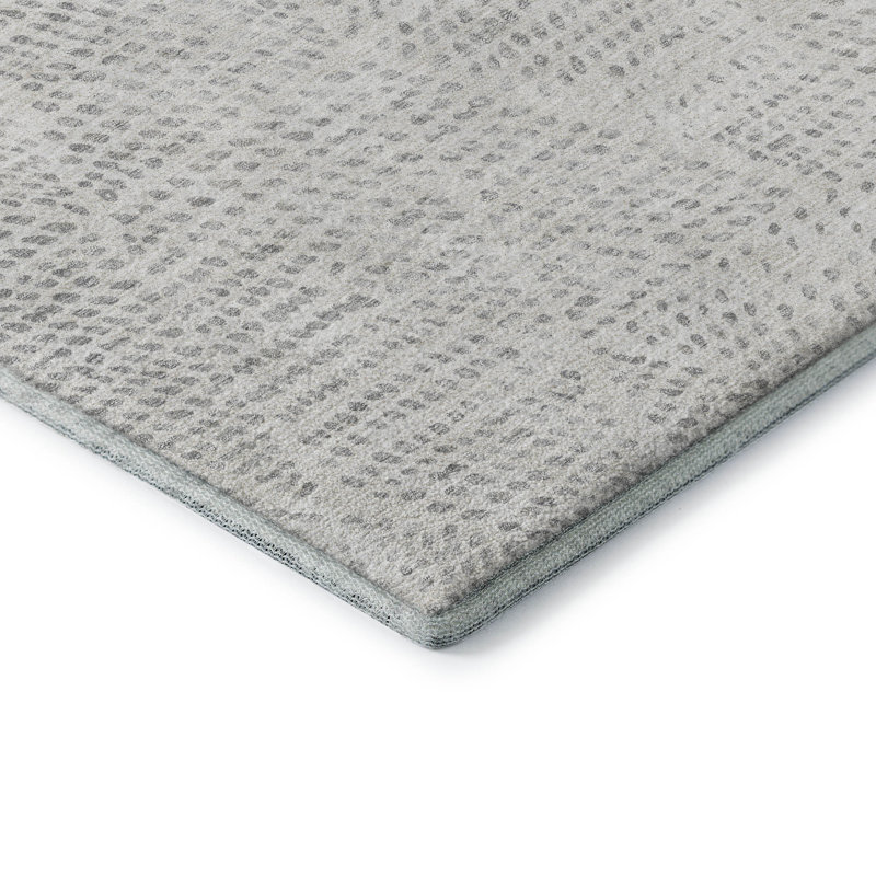 Premium Machine Washable Cerrito AMF591 Silver Rug, Rectangle 10' x 14'